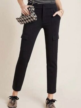 Anthropologie Essential Slim Cargo Pants Black